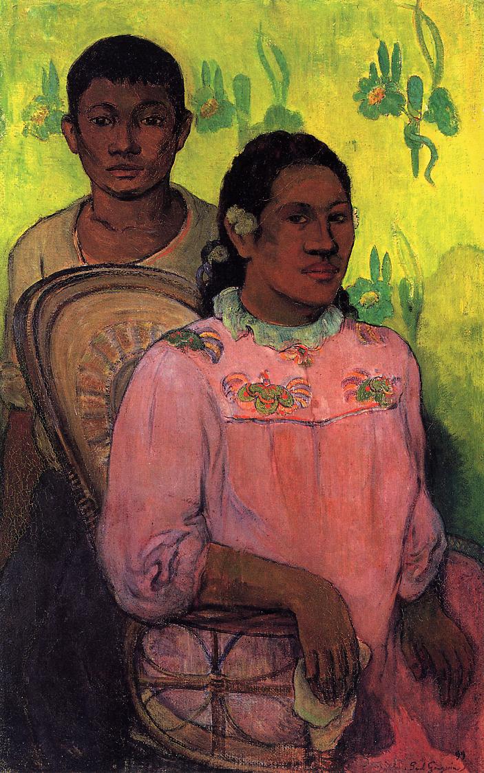 Tahitian Woman and Boy - Paul Gauguin Painting